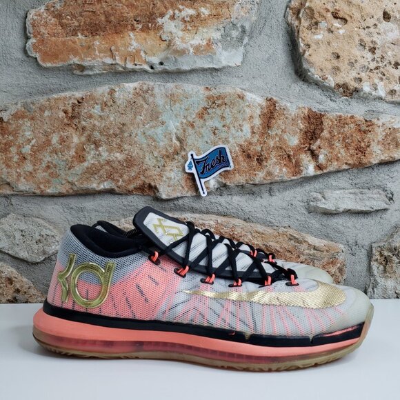 Nike KD 6 Elite Gold Athletic Basketball Mens Sz 12 Very RARE PROMO SAMPLE Shoes